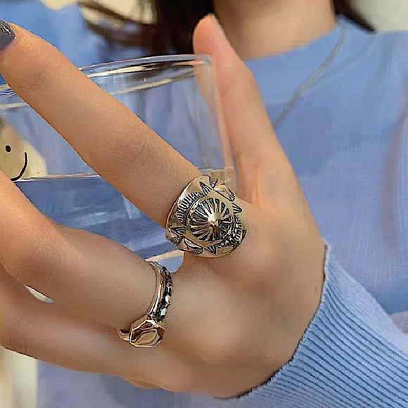 NEW STERLING SILVER RESIZABLE BOHO HIP HOP RETRO Y2K MINIMALIST RING - Picture 3 of 8